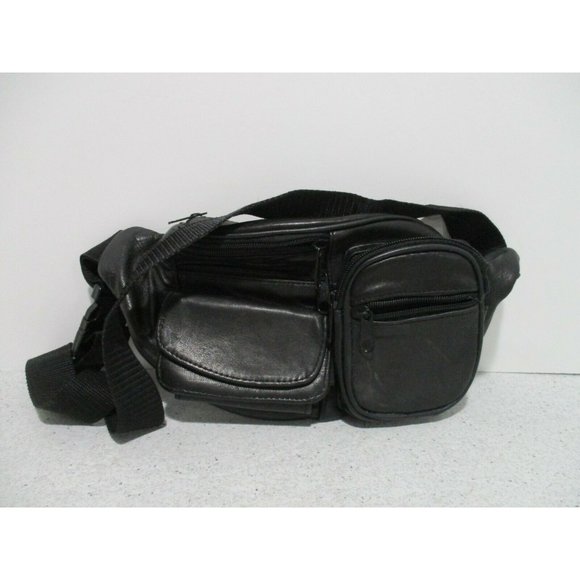 *Fanny Pack Waist Black Multifunction Adjustable Strap Zip Closure Hip P… - Picture 1 of 6